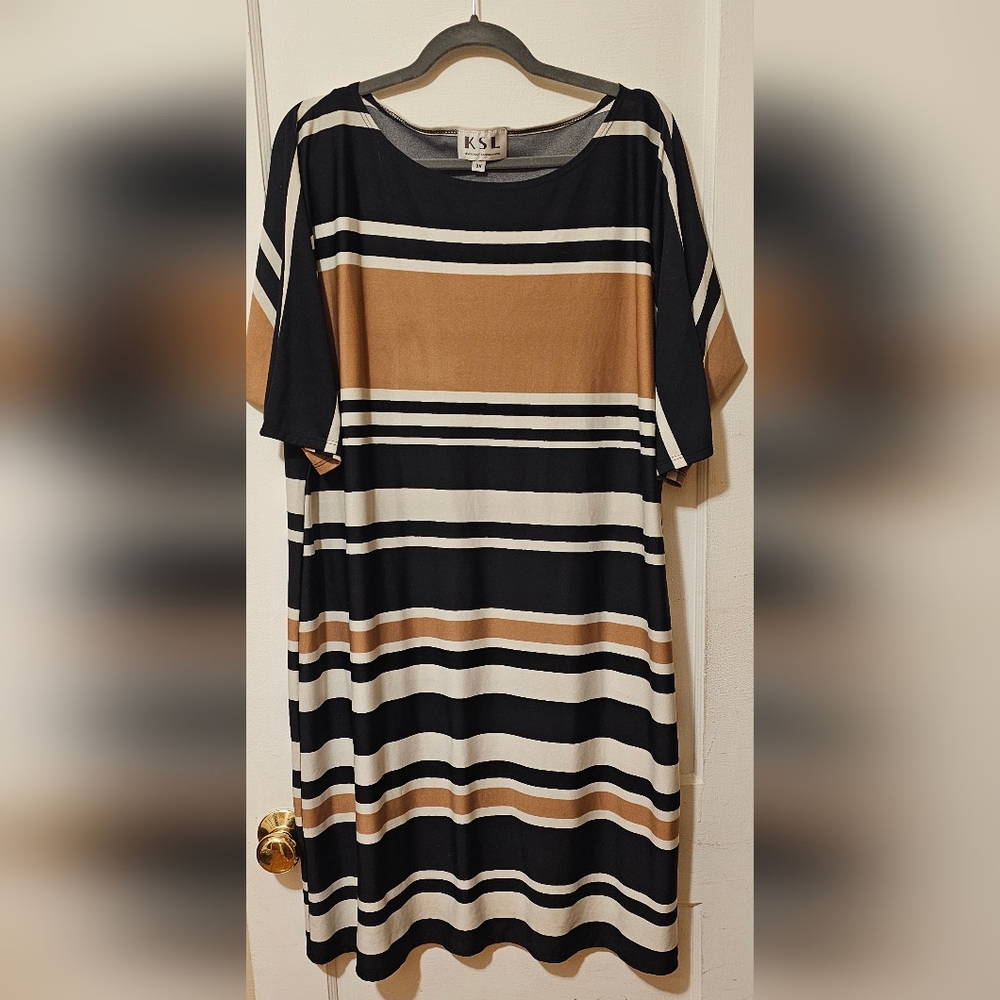 Striped Black and Brown Dress